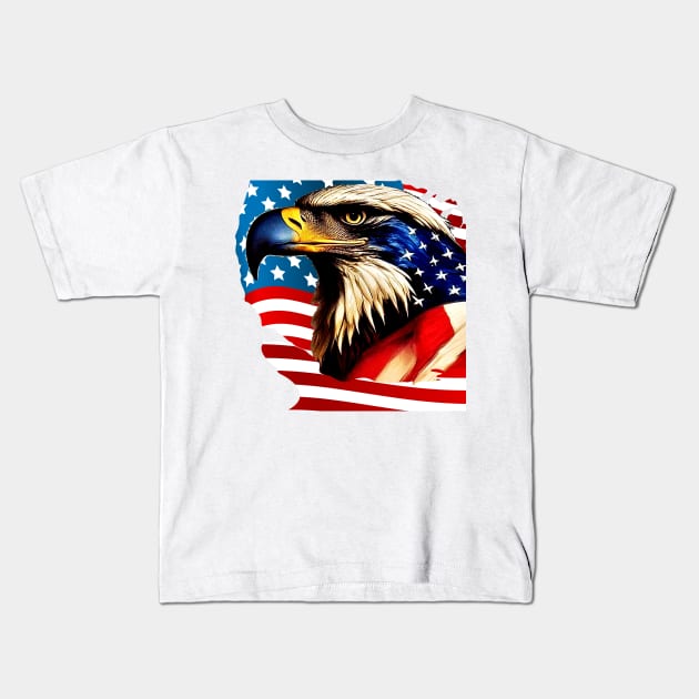 USA Brave Eagle Kids T-Shirt by FabRonics